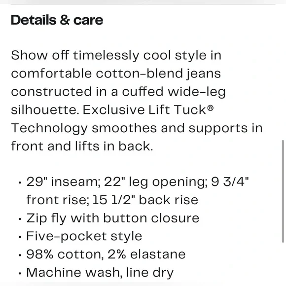 NYDJ Wide Leg Jeans. Ladies Size 12 - Picture 5 of 16